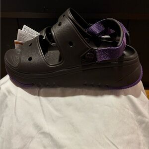 CROCS Women's Sandals - Black and Purple